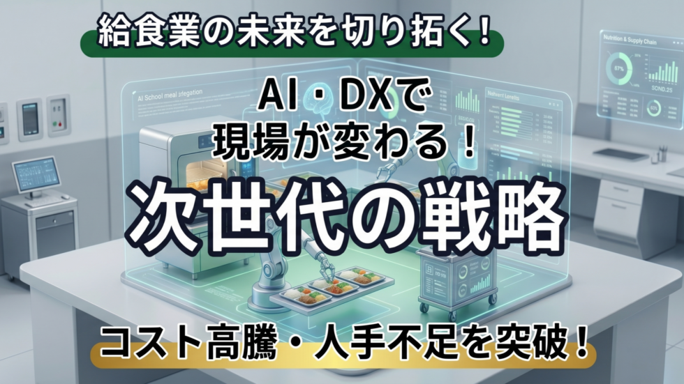 【給食業の未来】AI・DXで現場が変わる!コスト高騰・人手不足を突破する「次世代の戦略」とは?